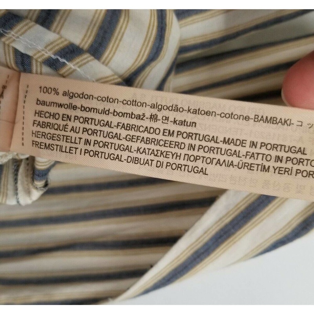 Mossimo Dutti Blue Tan Striped Button Down Shirt - Picture 4 of 6